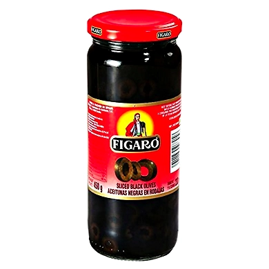 FIGARO-OLIVES BLACK SLICED 450GM-I02RO02F19OBS001