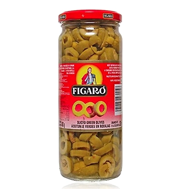 FIGARO-OLIVES GREEN SLICED 450GM-I02RO02F19OGS001