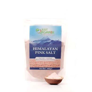 JUST ORGANIK HIMALAYAN ROCK SALT 500G-T15RS11J09HIM001