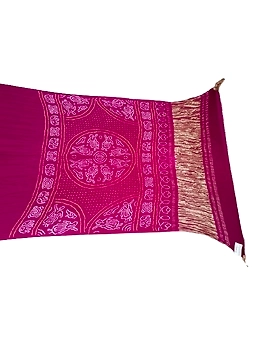 All Over Magenta Color Pure Gaji Silk Bandhani Saree
