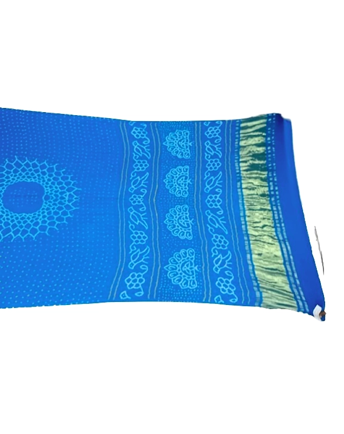 All Over Sky Blue Color Pure Gaji Silk Bandhani Saree-KSA7X-10044