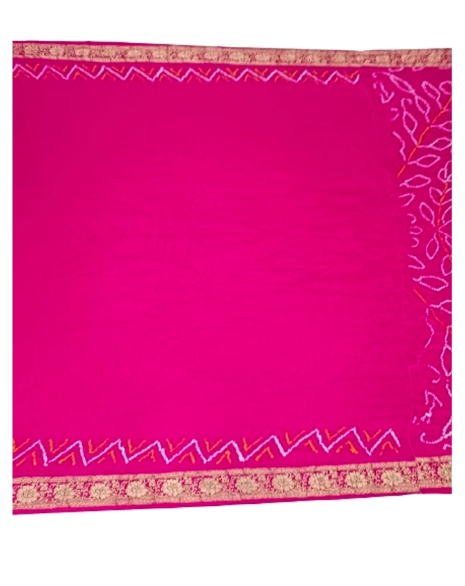 All Over Magenta Color Pure Gaji Silk Bandhani Saree-2