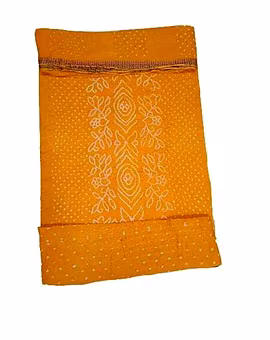 All Over Golden Color Cotton Satin Bandhani Dress