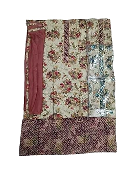 All Over Light Kakach Color Cotton Printed Dress Material