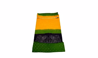 Yelloy & Multy Color Cotton Satin Bandhani Dress