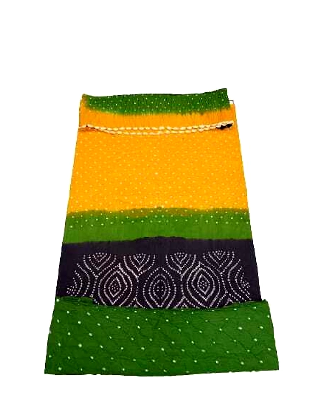 Yelloy &amp; Multy Color Cotton Satin Bandhani Dress-KSB2X-12688