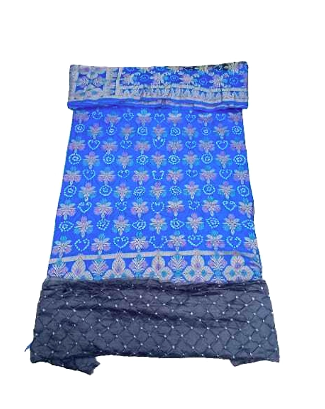 Blue &amp; Grey Color Dupion Silk Bandhani Dress-KSB6X-10133