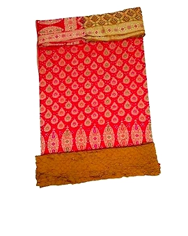 Orange & Lemmon Color Dupion Silk Bandhani Dress