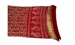 All Over Maroon Color Pure Gaji Silk Bandhani Gharchola Saree