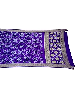 All Over Purple Gaji Silk Bandhani Saree