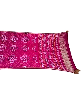 All Over Magenta Color Pure Gaji Silk Bandhani Saree