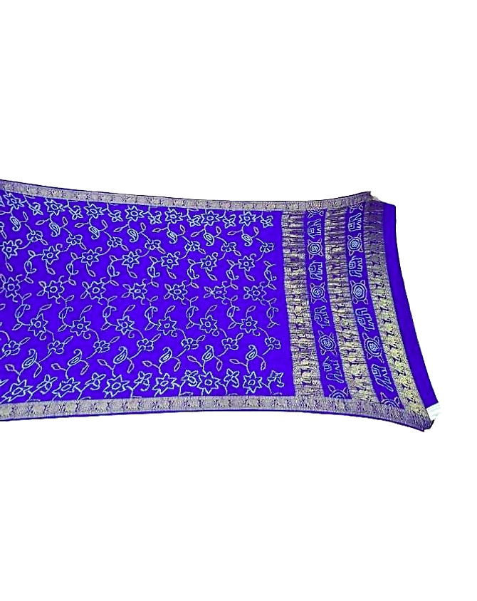 All Over Blue Color Pure Gaji Silk Bandhani Saree-KSA7X-10065