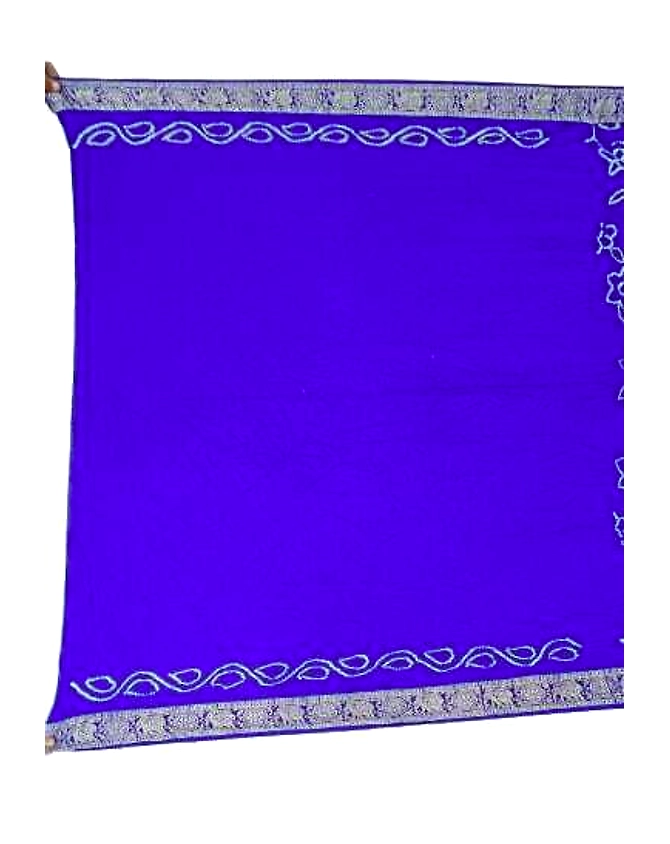 All Over Blue Color Pure Gaji Silk Bandhani Saree-1