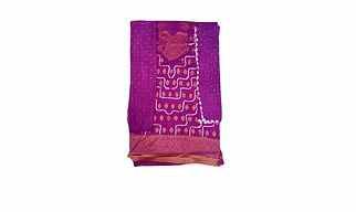 All Over Magenta Color Cotton Satin Bandhani Dress Material