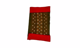 Mahendi & Red Color Cotton Satin Bandhani Dress Material