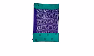 Blue & Sea Green Color Cotton Satin Bandhani Dress Material