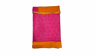 Pink & Golden Color Cotton Satin Bandhani Dress Material