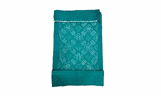 All Over Dark Green Color Cotton Satin Bandhani Dress Material
