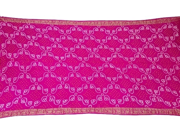 All Over Pink Color Gaji Silk Bandhani Saree-2