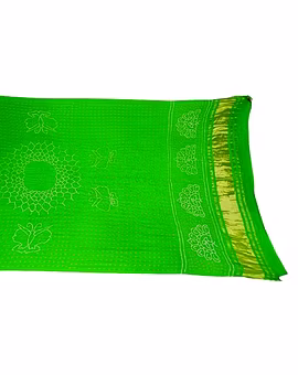 All Over Parrot Color Green Gaji Silk Bandhani Dupatta