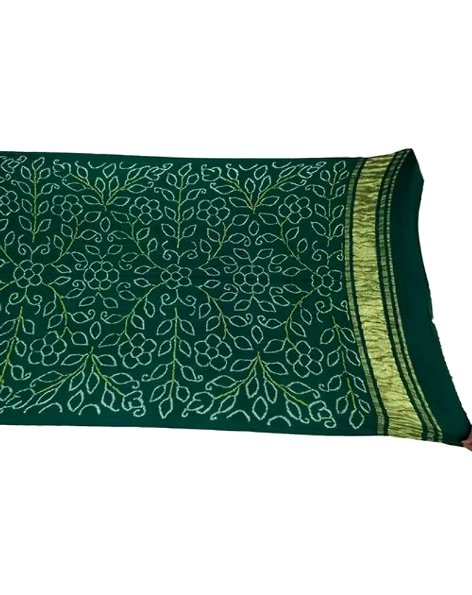 Bandhani Dupatta # All Over Green Color Fancy  Design Gaji Silk Dupatta-KSH7X-9798
