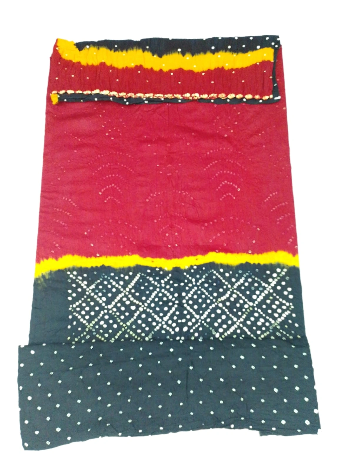 Dharmik Fashion Women Cotton Unstitched Rajasthani Bandhani Dress Material  Free Size (Black) : Amazon.in: Fashion