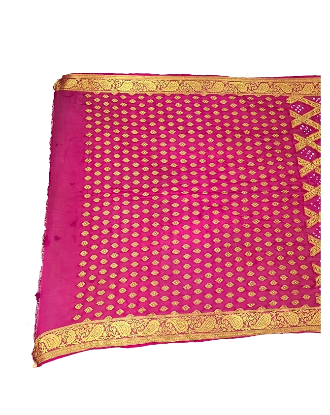 Bandhani Saree All Over Purple Color Junglow Design Art silk Saree-2