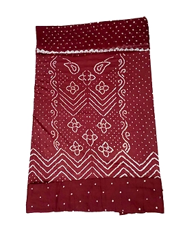 All Over Light Maroon Color Cotton Satin Bandhani Dress