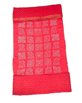 All Over Orange Color Cotton Satin Bandhani Dress