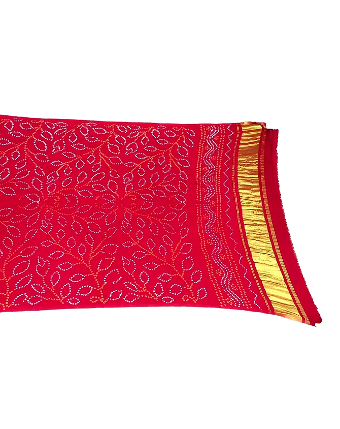 All Over Red Color Art Gaji Bandhani Dupatta-KSH3X-9415