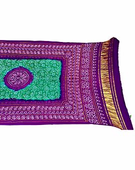 Sea Green & Majenta Color Pure Gaji Silk Bandhani Dupatta