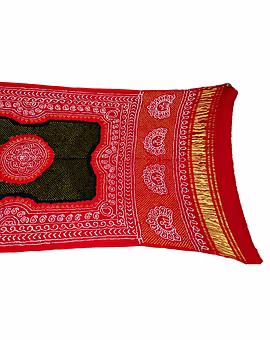 Red & Black Color Pure Gaji Silk Bandhani Dupatta