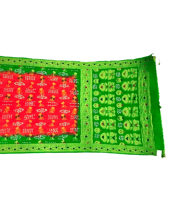 Orange &amp; Popati Color Art Silk Bandhani Saree-KSA3X-10027