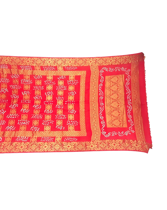 All Over Orange Color Art Silk Bandhani Saree-KSA3X-10048