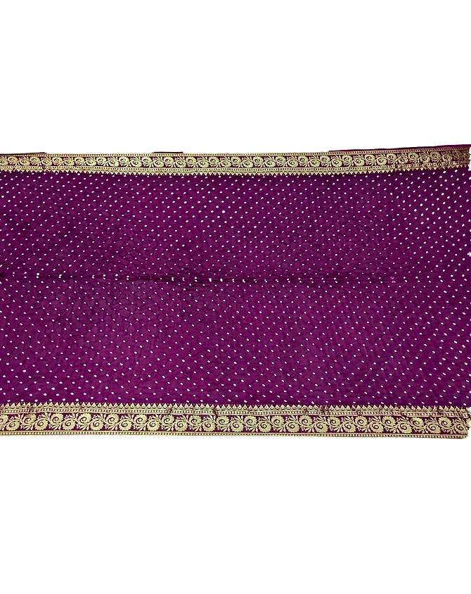 All Over Magenta Color Art Silk Bandhani Saree-1