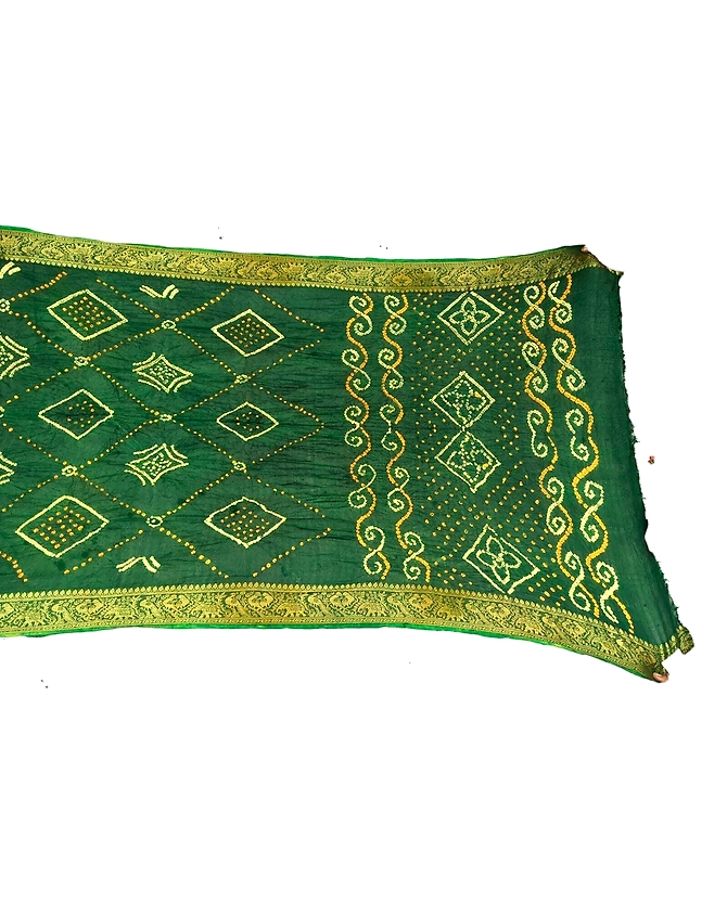 All Over Green Color Art Silk Bandhani Saree-KSA3X-10436