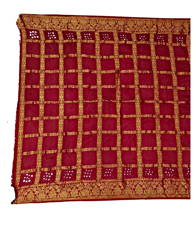 All Over Maroon Color Art Silk Bandhani Saree-2