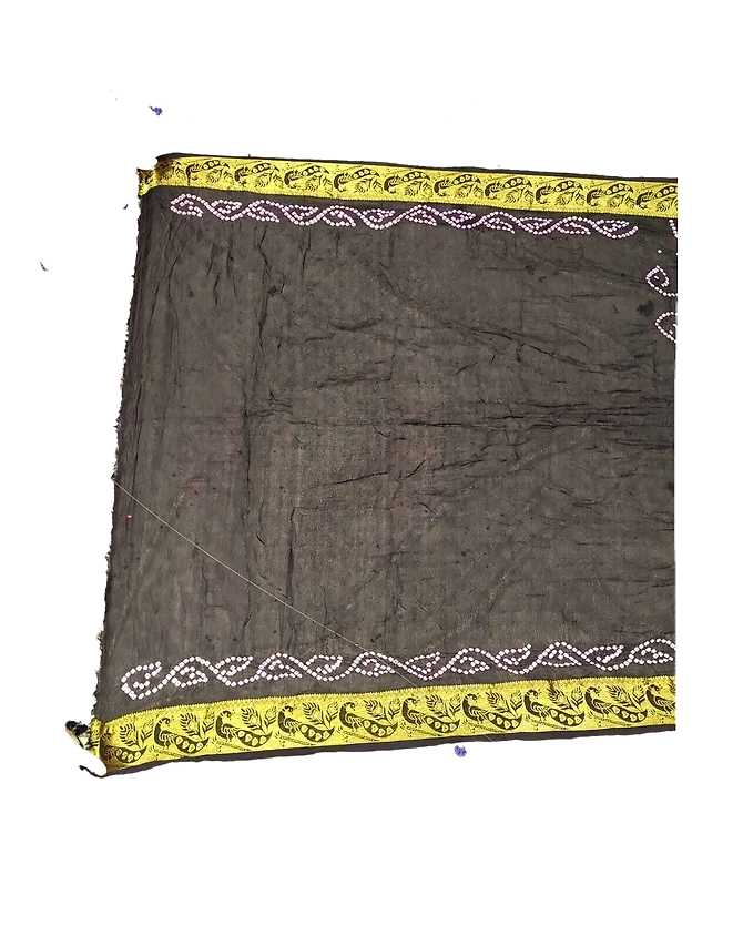 All Over Black Color Art Silk Badhani Saree-5