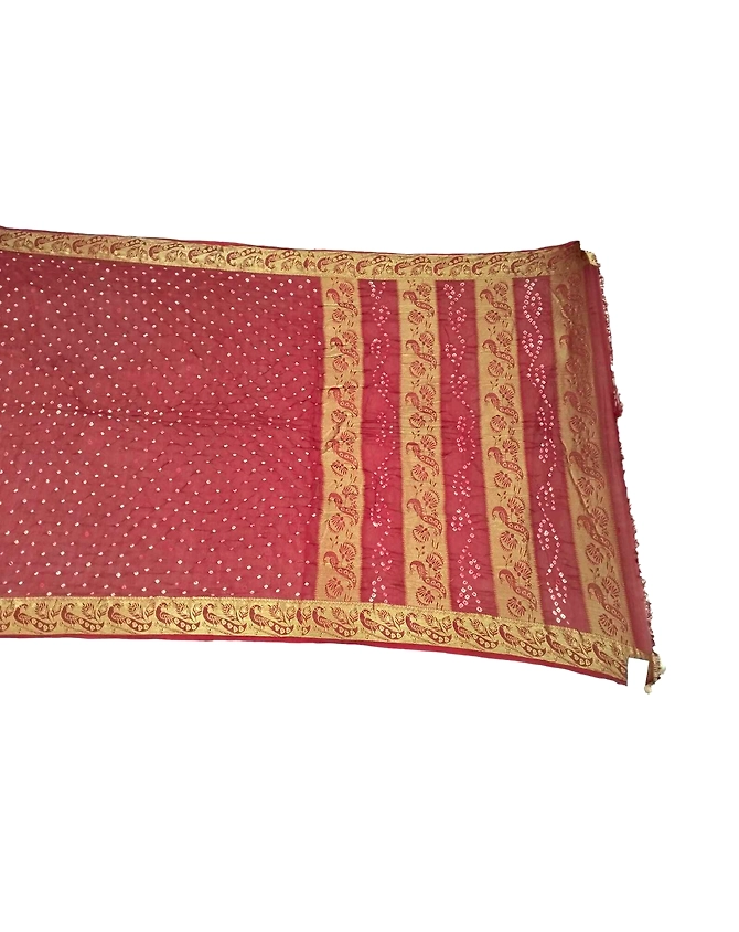 All Over Maroon Color Art Silk Bandhani Saree-KSA3X-9884