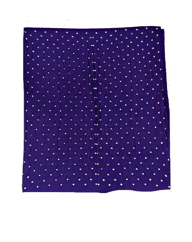 All Over Purple Color Cotton Satin Bandhani Saree-2