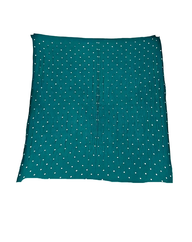 All Over Green Color Cotton Satin Bandhani Saree-2