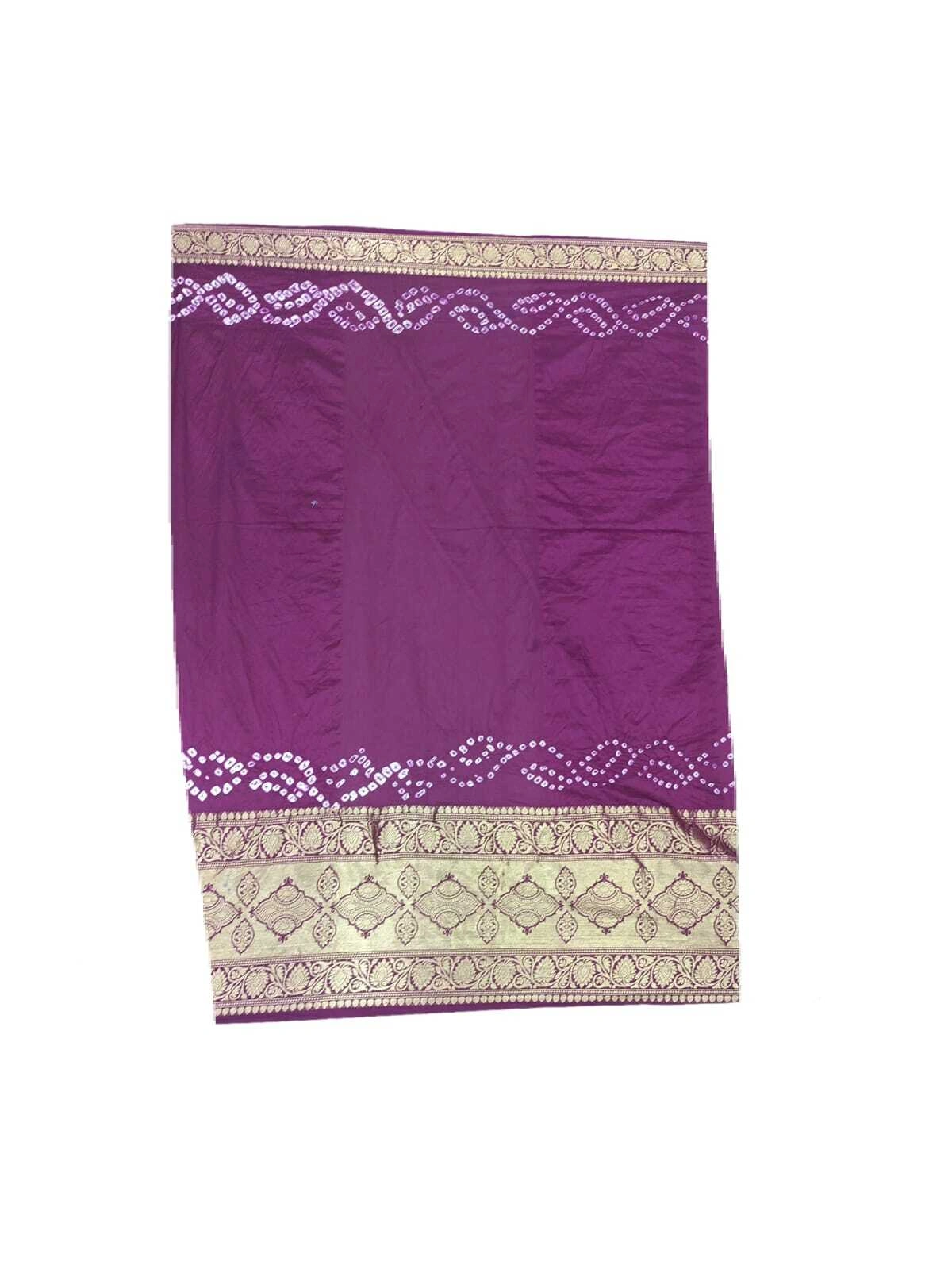 Pink Magenta Shaded Color Dupion Silk Bandh ani Saree-1