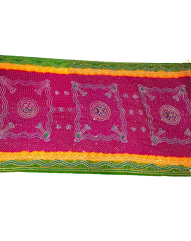 All Over Multy Color Hand Work Banarasi Georgette Bandhani Saree-1