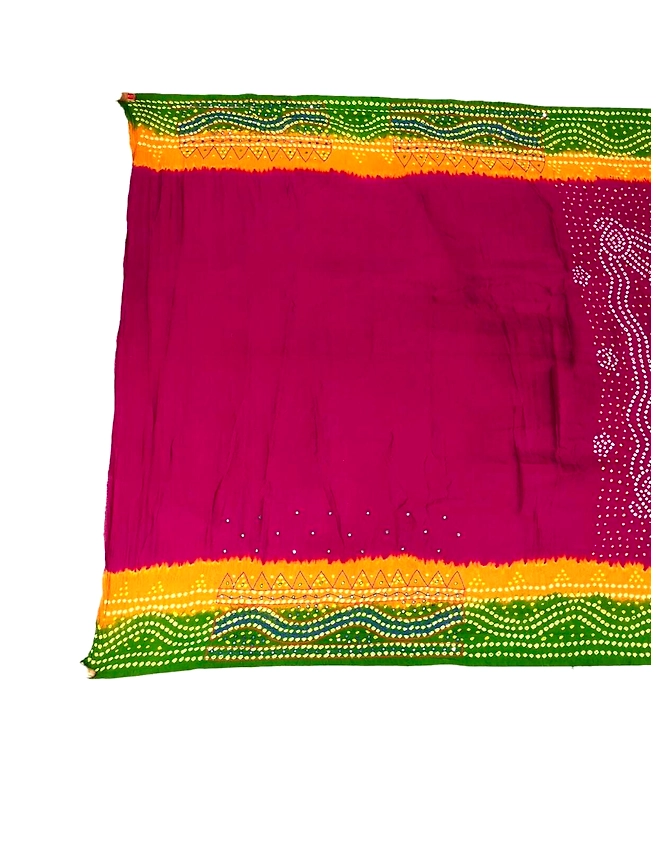 All Over Multy Color Hand Work Banarasi Georgette Bandhani Saree-2