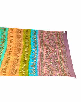 Multy Color Bandhej Hand Work Pure Gaji Silk Bandhani Saree
