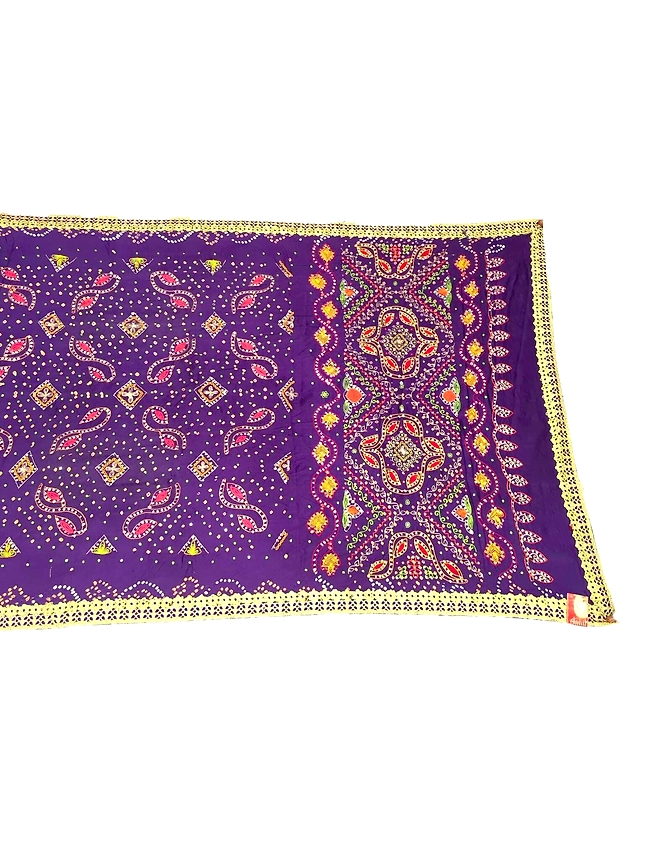All Over Lavender Color Hand Work Pure Gaji Silk Bandhani Saree-KSA7XI-9070