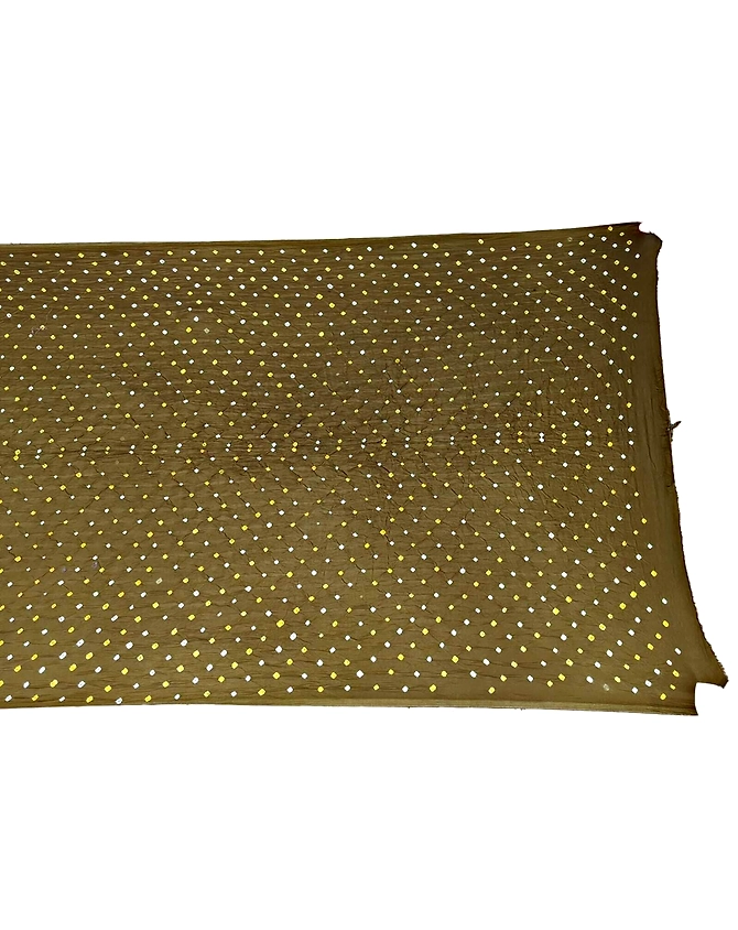 All Over Khakhi Color Art Gaji Bandhani Than (3 Mtr)-KSI3X-9007