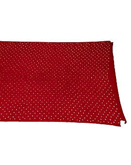All Over Red Color Art Gaji Bandhani Than (3 Mtr)
