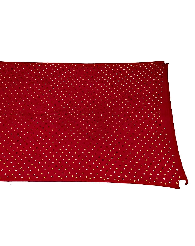 All Over Red Color Art Gaji Bandhani Than (3 Mtr)-KSI3X-9043