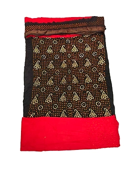 Black & Red Color Cotton Satin Bandhani Dress(1)